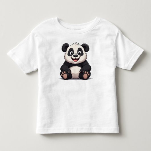 かわいいキャラクターの赤ちゃんパンダ トドラーTシャツ (正面)