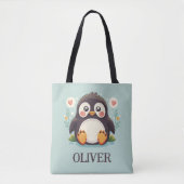 かわいいキャラクターの赤ちゃんペンギン トートバッグ (正面)