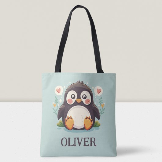 かわいいキャラクターの赤ちゃんペンギン トートバッグ