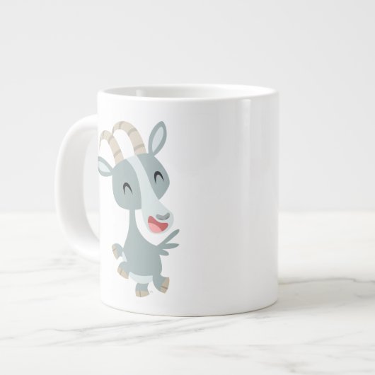 かわいいキャラクターの踊るヤギ特大マグカップ ジャンボコーヒーマグカップ (正面左)