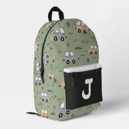 かわいいキャラクターの車のイニシャル入りキッズリュック プリントバックパック
