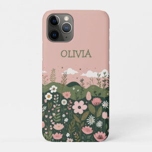 かわいいキャラクターの野の花 フローラル パーソナライズド iPhone 11 PROケース