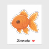 かわいいキャラクターの金魚 シール (シート)