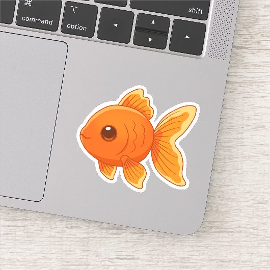 かわいいキャラクターの金魚 シール (詳細)