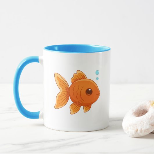 かわいいキャラクターの金魚 マグカップ (ドーナツ)