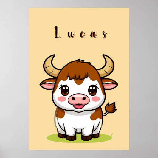 かわいいキャラクターの雄牛の子供部屋の装飾🐂 ポスター (正面)