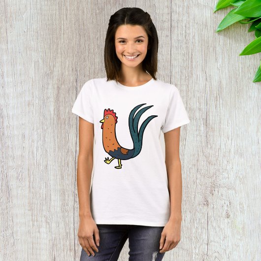 かわいいキャラクターの雄鶏 Tシャツ