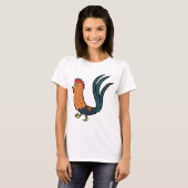 かわいいキャラクターの雄鶏 Tシャツ (正面フル)