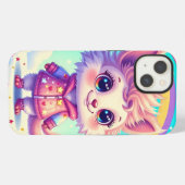 かわいいキャラクターの電話代 iPhoneケース (裏面横)