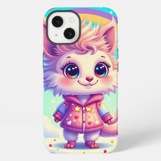 かわいいキャラクターの電話代 iPhoneケース (裏面)