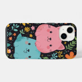 かわいいキャラクターの電話代 iPhoneケース (裏面横)