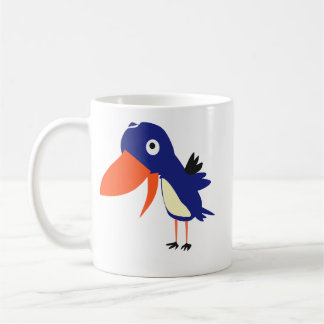 かわいいキャラクターの青い鳥の陶器マグ コーヒーマグカップ