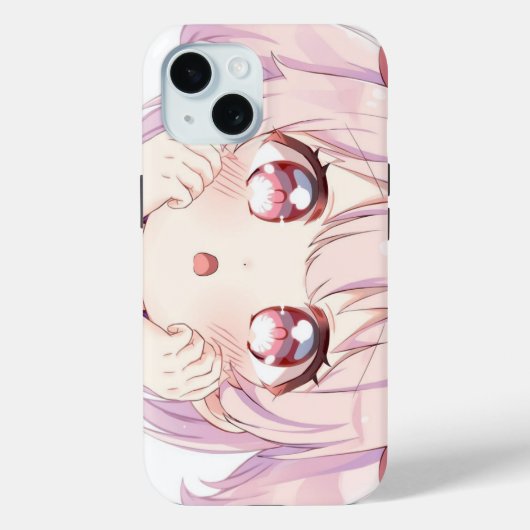 かわいいキャラクターの顔の女の子 Case-Mate iPhoneケース (裏面)