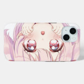 かわいいキャラクターの顔の女の子 Case-Mate iPhoneケース (裏面 (横))