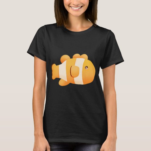 かわいいキャラクターの魚 Tシャツ (正面)