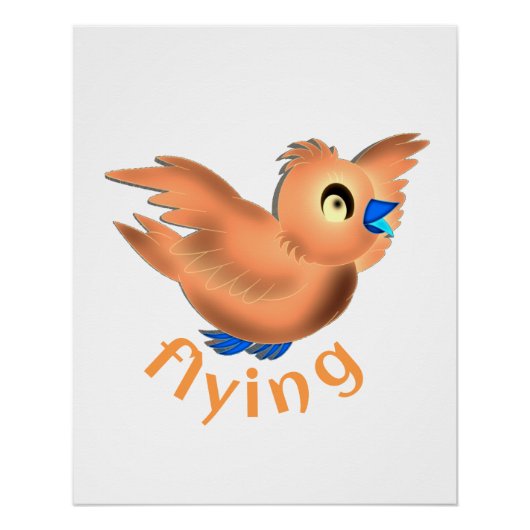 かわいいキャラクターの鳥のポスター ポスター (正面)