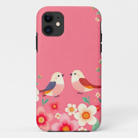 かわいいキャラクターの鳥の日常用保護グリップ Case-Mate iPhoneケース (裏面)