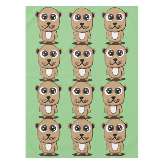 かわいいキャラクターのclipart テーブルクロス (正面)