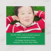 かわいいキャラクターアリゲーター子供のプロフィール写真カード スクエア名刺 (裏面)
