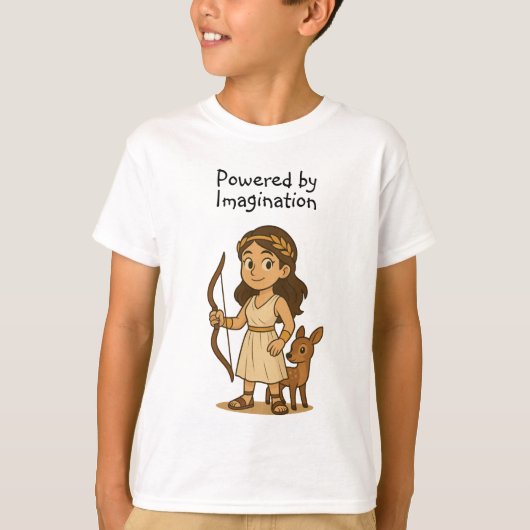 かわいいキャラクターアルテミスベビー想像力で動く Tシャツ (正面)