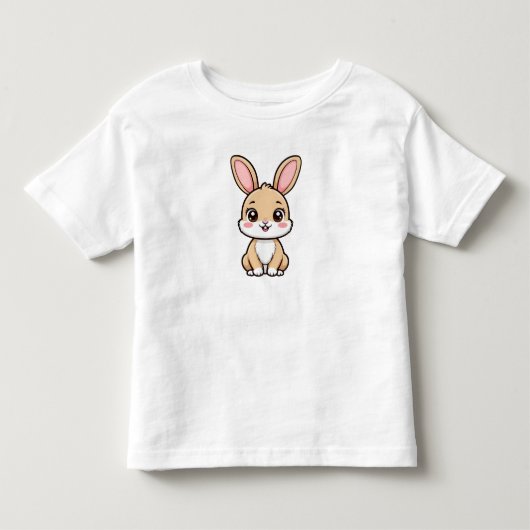 かわいいキャラクターウサギの座るポーズ トドラーTシャツ (正面)