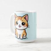 かわいいキャラクターオレンジタビー猫 コーヒーマグカップ (正面左)
