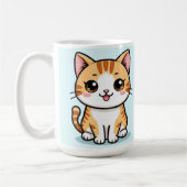 かわいいキャラクターオレンジタビー猫 コーヒーマグカップ (左)