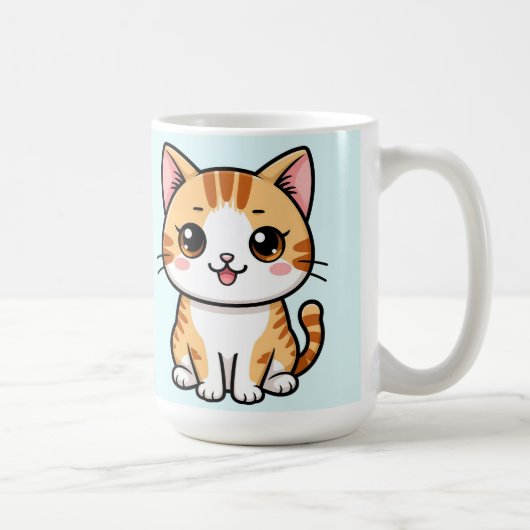 かわいいキャラクターオレンジタビー猫 コーヒーマグカップ (右)