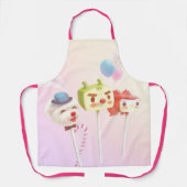 かわいいキャラクターケーキポップ エプロン (正面)