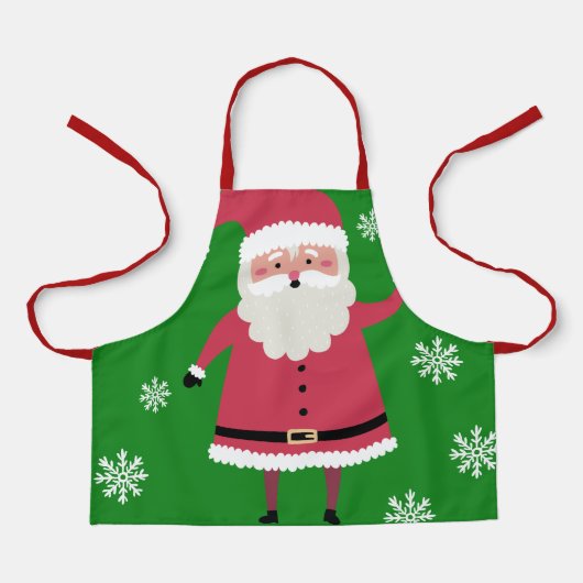 かわいいキャラクターサンタクロースのクリスマス エプロン (正面)