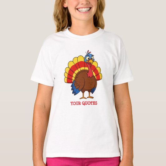 かわいいキャラクターターキー Tシャツ (正面)