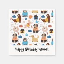 かわいいキャラクタードッグテーマの誕生日パーティー