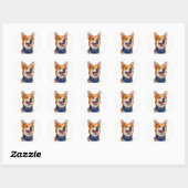 かわいいキャラクタードッグ ラウンドシール (シート)