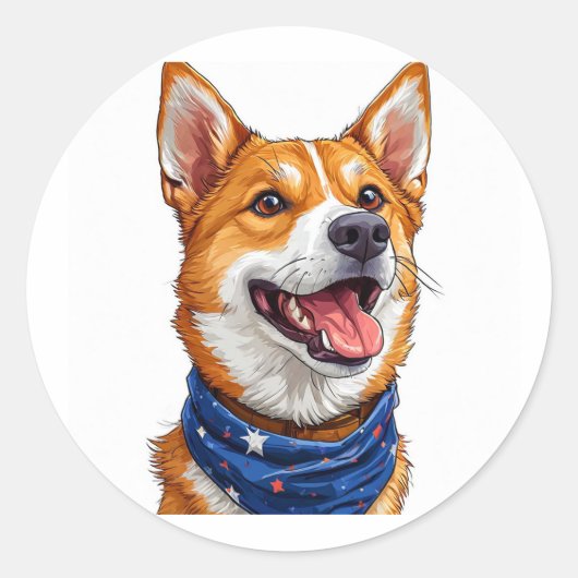 かわいいキャラクタードッグ ラウンドシール (正面)