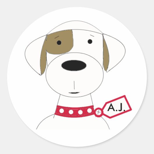 かわいいキャラクタードッグ ラウンドシール (正面)