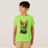 かわいいキャラクタードッグ Tシャツ (正面フル)
