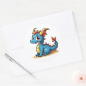 かわいいキャラクタードラゴン ステッカー (封筒)