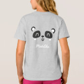 かわいいキャラクターパンダの子ども誕生日アパレル Tシャツ (裏面)