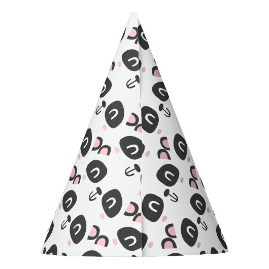 かわいいキャラクターパンダの子供の誕生日 パーティーハット (裏面)