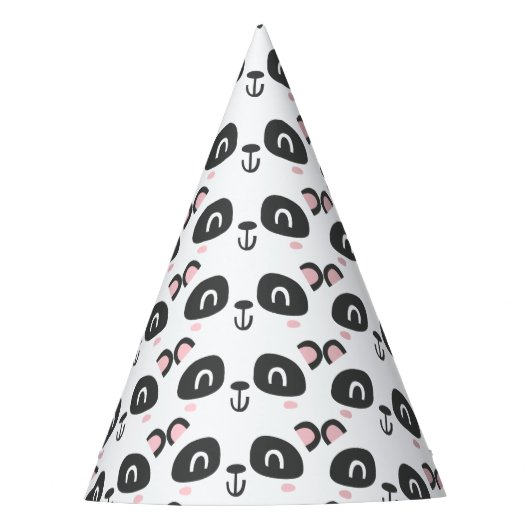 かわいいキャラクターパンダの子供の誕生日 パーティーハット (正面)