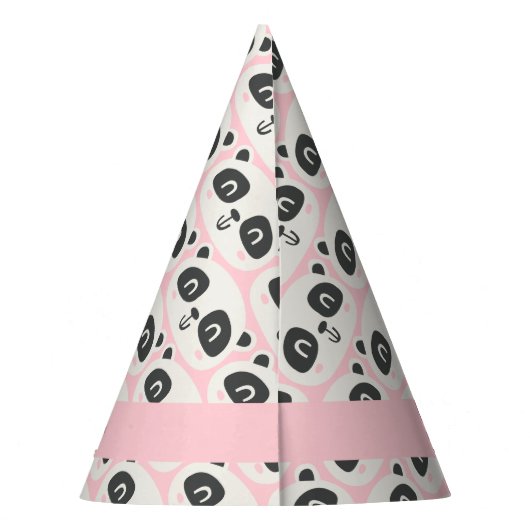 かわいいキャラクターパンダの子供の誕生日 パーティーハット (裏面)