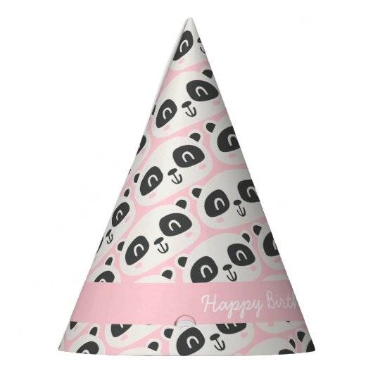 かわいいキャラクターパンダの子供の誕生日 パーティーハット (左)