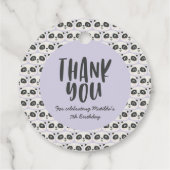 かわいいキャラクターパンダの子供の誕生日 フェイバータグ (裏面)