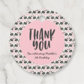 かわいいキャラクターパンダの子供の誕生日 フェイバータグ (裏面)