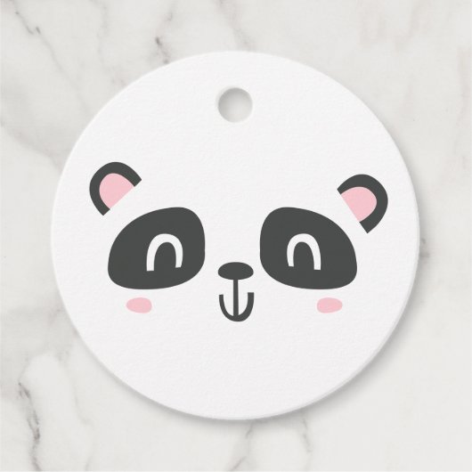 かわいいキャラクターパンダの子供の誕生日 フェイバータグ (正面)