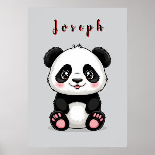 かわいいキャラクターパンダ 🐼✨ ぬくもりあふれる保育園のインテリア ポスター