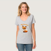 かわいいキャラクターフォックス - 愛らしいかわいいスタイル Tシャツ (正面フル)