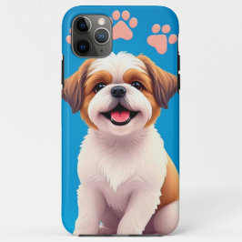 🐶✨ かわいいキャラクタープードル 遊び心あふれるエネルギー📱🧡 iPhone 11 PRO MAXケース