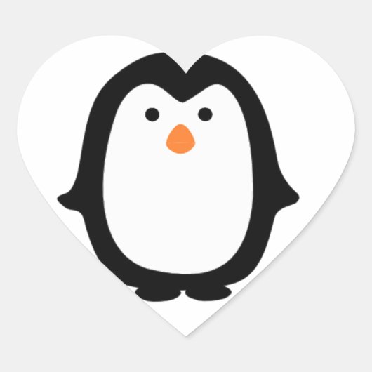 かわいいキャラクターペンギンシール ハートシール (正面)