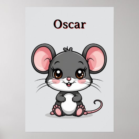 かわいいキャラクターマウス大きな耳 🐭保育園の装飾 ポスター (正面)